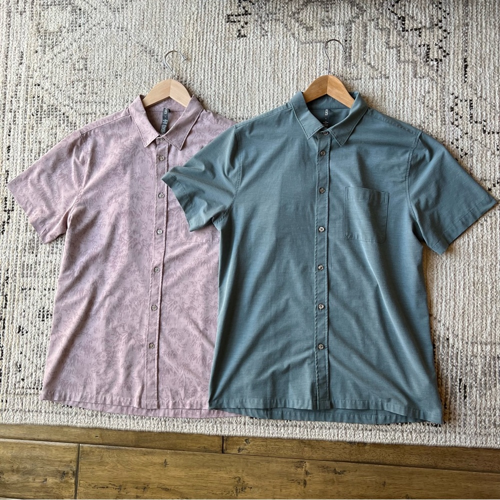 Bundle of two Vuori short sleeve button down shirts